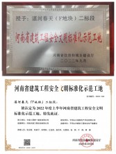 喜報！我司湛河春天（F地塊）二標段項目榮獲省級建筑工程安全文明標準化示范工地